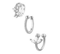 Hey Happiness Ear-Cuff-Set aus 925er Sterlingsilber Silber Damen