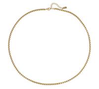 Hey Happiness Eckige Gliederkette aus Edelstahl Gold Herren