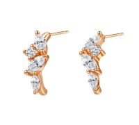 Hey Happiness Edelsteine Schimmer Ohrstecker Creolen, 925er Sterling Silber Rosegold Damen