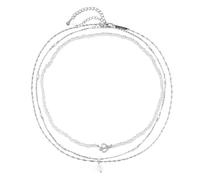 Hey Happiness Elegantes Perlen-Set aus 925er Silber Damen