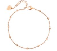 Hey Happiness Fußkettchen mit kleinen Kugeln, aus Edelstahl Rosegold Damen