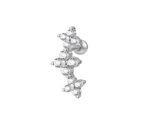 Hey Happiness Gänseblümchen Ohrstecker Piercing aus 925er Sterlingsilber - Valentinstagsgeschenk Silber Damen