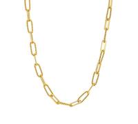 Hey Happiness Gedrehte Paperclip-Gliederkette aus Edelstahl Gold Damen