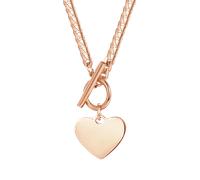 Hey Happiness Herz Kette mit Knebelverschluss aus Edelstahl Rosegold Damen