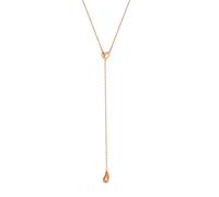 Hey Happiness Herz-Lariatkette mit Regentropfen-Anhänger aus Edelstahl Rosegold Damen