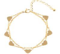 Hey Happiness Herzarmband - Doppelkette aus Titan Valentinstagsgeschenk Gold Damen