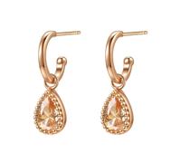 Hey Happiness Januar Geburtsstein Creolen aus 925 Sterlingsilber Rosegold Damen