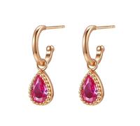 Hey Happiness Juli Geburtsstein Creolen aus 925 Sterlingsilber Rosegold Damen
