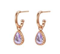 Hey Happiness Juni Geburtsstein Creolen aus 925 Sterlingsilber Rosegold Damen
