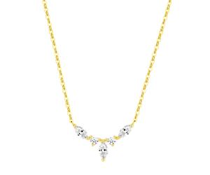 Hey Happiness Kette mit Edelsteine Krone 925 Sterlingsilber Gold Damen