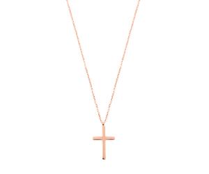 Hey Happiness Kette mit Kreuz-Anhänger Edelstahl Rosegold Damen