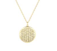 Hey Happiness Kette mit Lebensblume-Anhänger aus Edelstahl Gold Damen