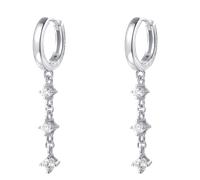 Hey Happiness Ketten-Ohrhänger mit Edelsteinen, 925 Silber 1 pair Damen