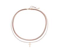 Hey Happiness Kreuz & Schlangenkette Herren Set Edelstahl Rosegold