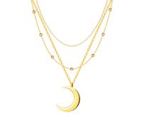 Hey Happiness Layered Ketten-Set 3-reihig Edelstahl Gold Damen