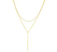 Hey Happiness Layered Y Kette aus Edelstahl - besondere Valentinstagsüberraschung Gold Damen