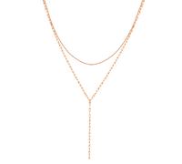Hey Happiness Layered Y Kette aus Edelstahl - besondere Valentinstagsüberraschung Rosegold Damen