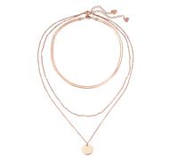 Hey Happiness Layering Ketten-Set mit Kreis Anhänger & Choker - Edelstahl Rosegold Damen