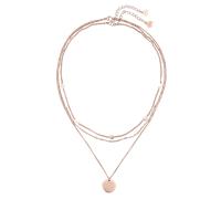 Hey Happiness Layering Ketten-Set mit Plättchen Anhänger & Kugelkette - Edelstahl Rosegold Damen