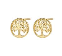 Hey Happiness Lebensbaum Ohrstecker - 925 Sterling Silber Tree of Life Gold Damen