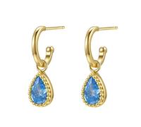 Hey Happiness März Geburtsstein Creolen, aus 925 Sterlingsilber Gold Damen