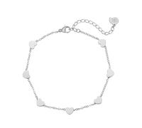 Hey Happiness Multi-Herzen Fußkette, aus Edelstahl Silber Damen