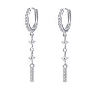 Hey Happiness Ohrhänger mit Zirkonia Stab-Anhänger, 925 Silber 1 pair Damen