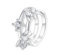 Hey Happiness Ohrklemme mit funkelnden Zirkoniasteinen aus 925er Sterlingsilber Silber Damen