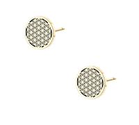 Hey Happiness Ohrstecker Blume des Lebens - 925 Sterling Silber Gold Damen