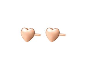 Hey Happiness Ohrstecker in Herzform aus 925er Sterlingsilber Rosegold Damen