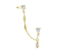 Hey Happiness Radiant Doppel Ohrstecker aus 925er Sterlingsilber Gold Damen