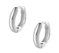 Hey Happiness Runde Huggie Ohrringe Silber