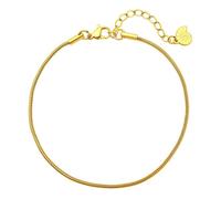 Happiness Boutique Edelstahl Fußkette im Schlangenkette-Design | Dünne Verstellbare Abgerundete Fußkette in Gold - Rosegold, Silber | Wasserfestes Fuß Armband