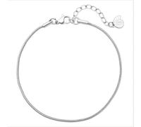 Hey Happiness Runde Schlangen-Kette Fußkettchen, aus Edelstahl Silber Damen