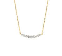 Hey Happiness Tennis-Halskette Herz-Edelsteine 925 Sterlingsilber Gold Damen