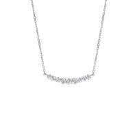 Hey Happiness Tennis-Halskette Herz-Edelsteine 925 Sterlingsilber Silber Damen