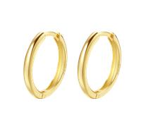 Hey Happiness Valentinstags-Geschenk: Klassische Creolen aus 925er Silber Gold Damen
