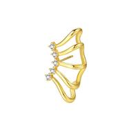 Hey Happiness Wickelflügel Ohrring aus 925er Sterlingsilber Gold Damen