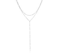 Hey Happiness Y Kette zweireihig aus Edelstahl Silber Damen