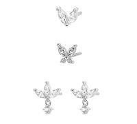 Hey Happiness Zartes Ohrstecker-Set aus 925er Sterlingsilber Silber Damen