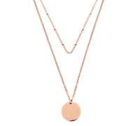 Hey Happiness Zweireihige Kette Kreis Anhänger Edelstahl Rosegold Damen