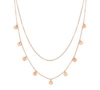 Hey Happiness Zweireihige Kette mit Plättchen aus Edelstahl Rosegold Damen