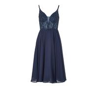 hey kyla - Cocktailkleid aus Materialmix navy - Gr. - 38
