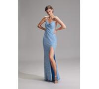 HEY KYLA Paillettenkleid in Hellblau - Größe 36 | Damen Kleider