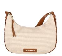 HEY MARLY Umhängetasche Lifetime Sister M Straw crema cognac
