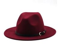 HEYANN Damen Herren Klassische Fedora Hut mit breiter Krempe mit Gürtelschnalle Filz Trilby Hut Panama Hut Jazz Hut für Damen Herren