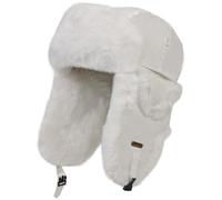 HEYANN Fliegermütze Damen Weiß Wintermütze Uschanka Trapper Damen Russische Warme Mütze mit Ohrenklappen Winter Bomber Hut Unisex Fliegermütze Fellmütze für Herren (L/XL, Weiß)