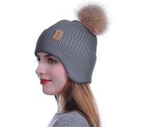 HEYANN Mütze Damen mit Ohrenklappe,Wintermütze Herren Strickmützen für Damen Fahrradhelm Beanie Hut Unisex Winter Beanie Hut Outdoor Skimütze für Männer und Frauen (Grau)