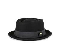 HEYANN Pork Pie Huts Herren Damen Wolle Fedora Filzhut(56-58 cm,schwarz)