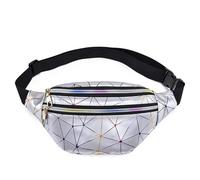 HEYANN Vintage Gürteltasche für Frauen, Gürteltasche Umhängetaschen wasserdicht Fanny Pack, PU-Leder Gürteltasche für Reisen, Party, Sport, Laufen, Wandern (Silber)